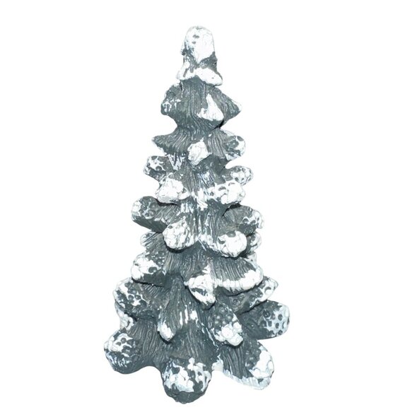 Vintage 1995 Village Square Pine Tree Covered in Snow Mervyns Christmas Holiday - Picture 2 of 6